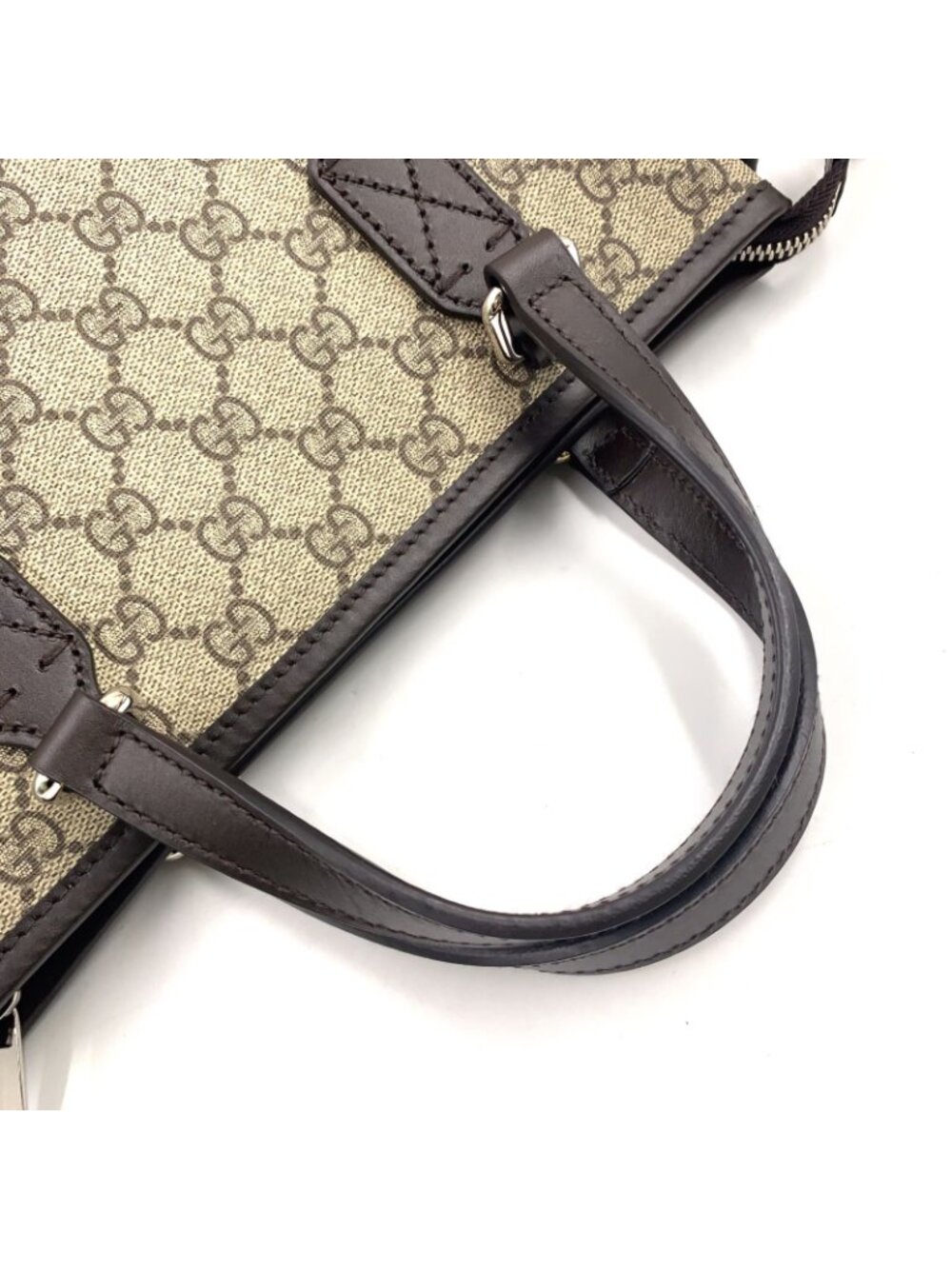 Gucci GG Blooms Shoulder Bag Leather Canvas Brown Silver - Picture 6 of 15